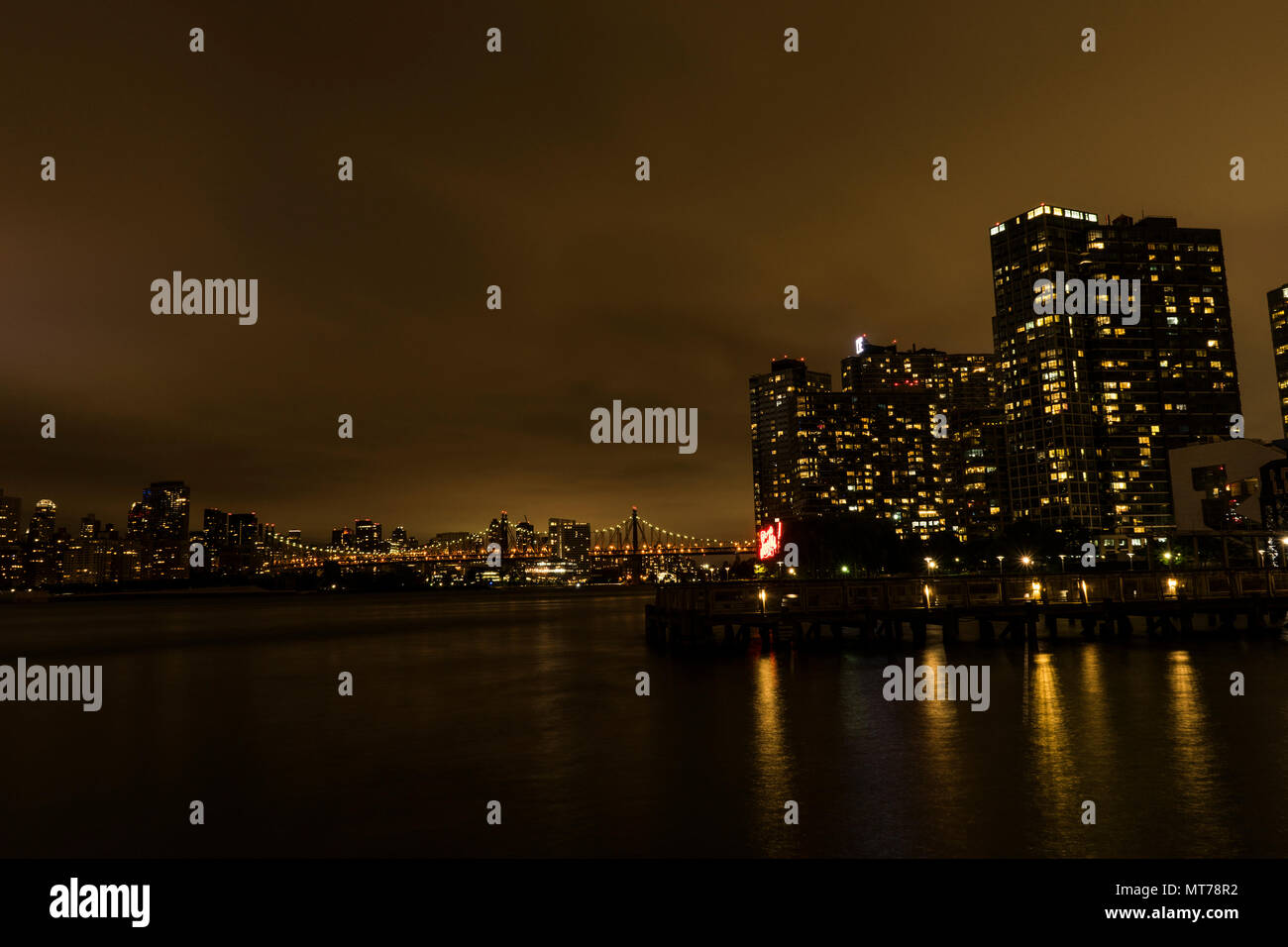 New York skyline during night Stock Photo - Alamy