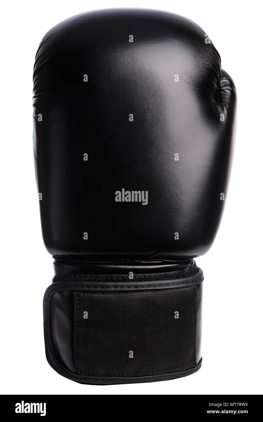 one black boxing mitts on a white background Stock Photo Alamy