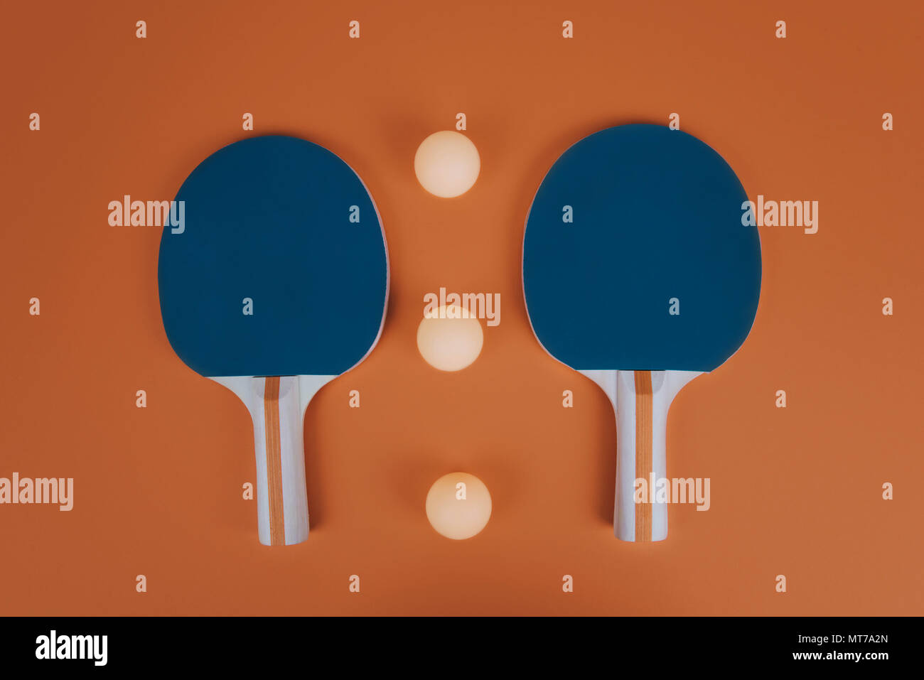 Table tennis or ping pong rackets and balls Stock Photo Alamy