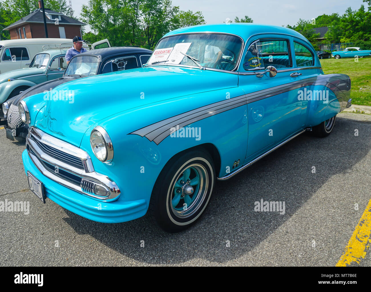 1950 Cheverolet,Old vintage cars at antique car exhibition in Ontario,Canada Stock Photo