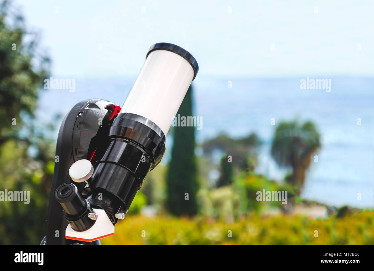 telescope background astronomy science instrument Stock Photo