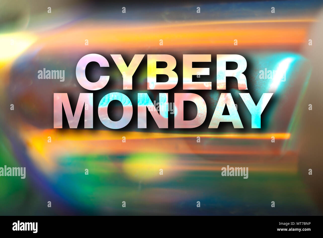 Cyber monday sale poster. Colorful abstract background Stock Photo