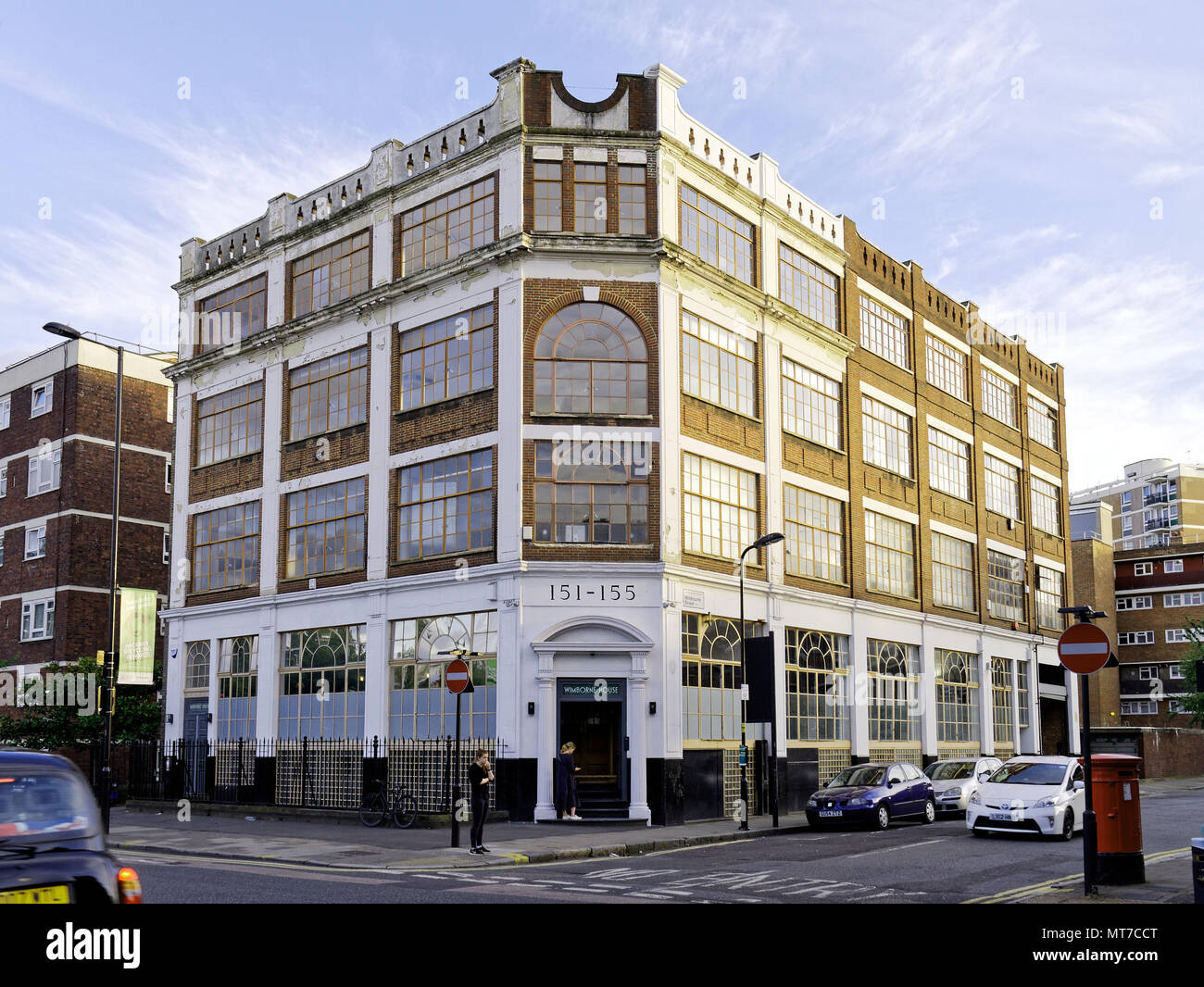 Shoreditch, London, UK July 20 2017 The facade of the Wimborne House a Beautiful Old