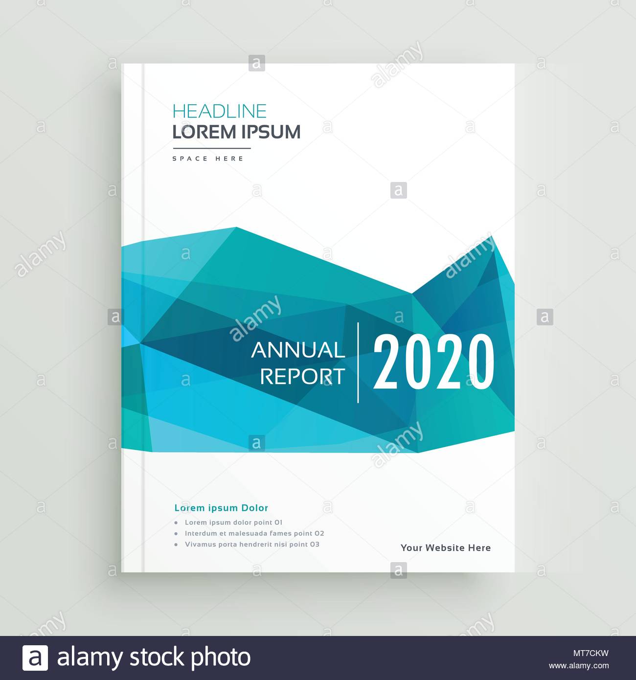 Modern Blue Geometric Brochure Cover Page Design Stock Vector Art