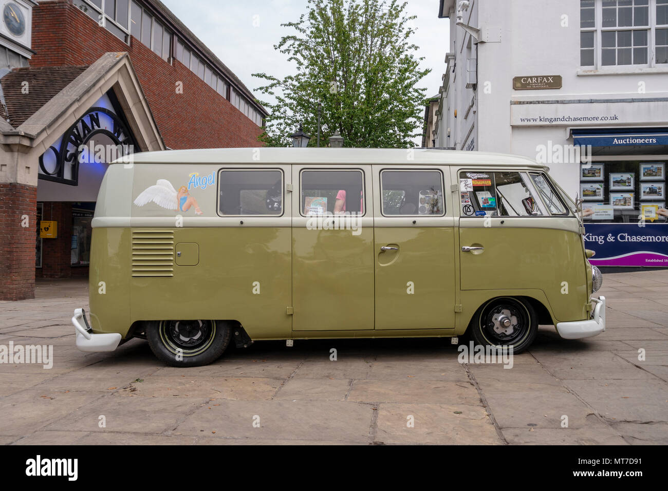 A 1958 Volkswagen SplitScreened Camper Van 1600CC on display at