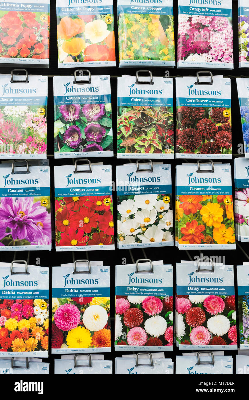 Packets of flower seeds Stock Photo - Alamy