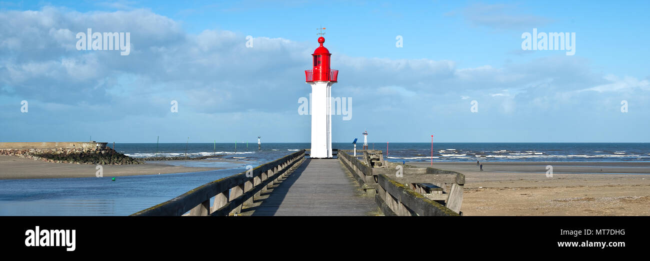 Panorama of the lighthouse of Trouville, Normandy, France Stock Photo