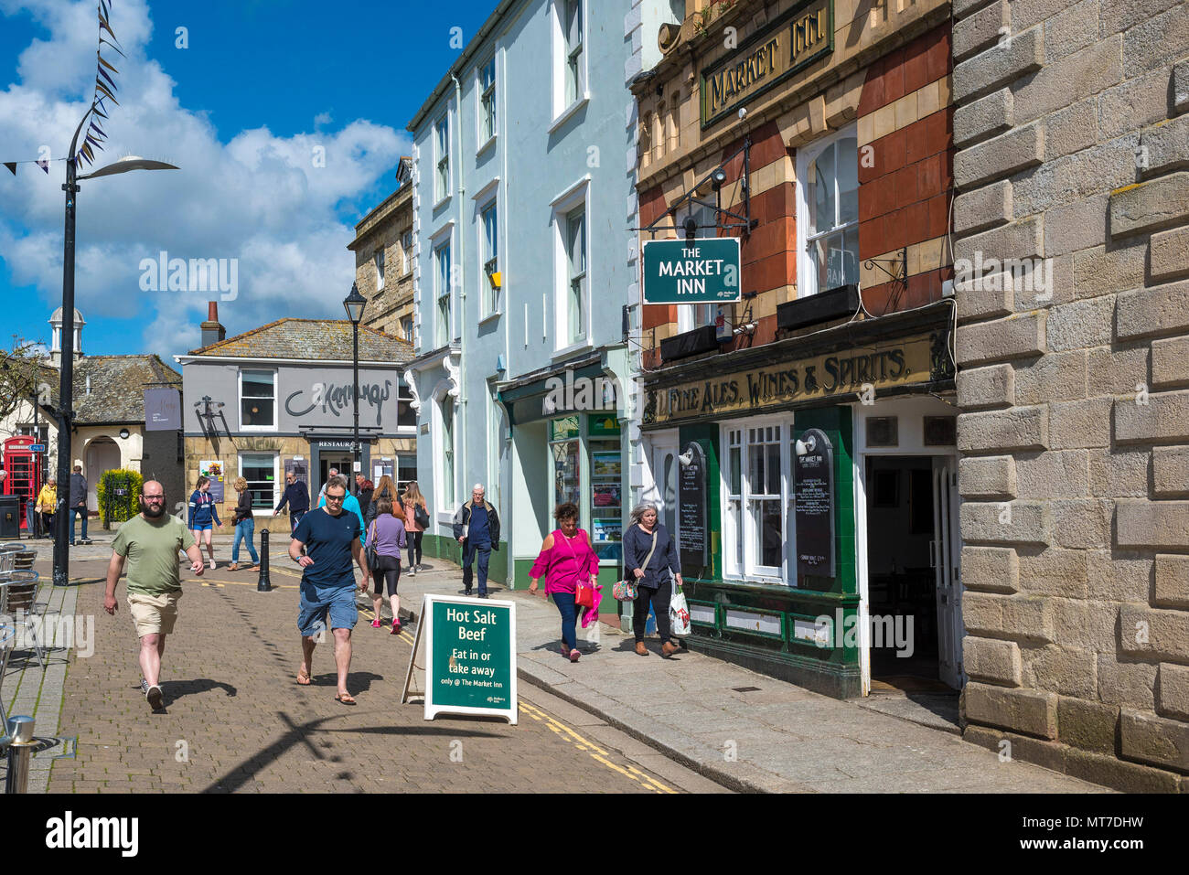 A street scene in Truro in Cornwall. Stock Photo