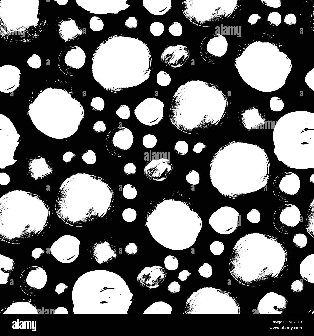 Seamless black and white pattern with abstract circles Stock Vector ...