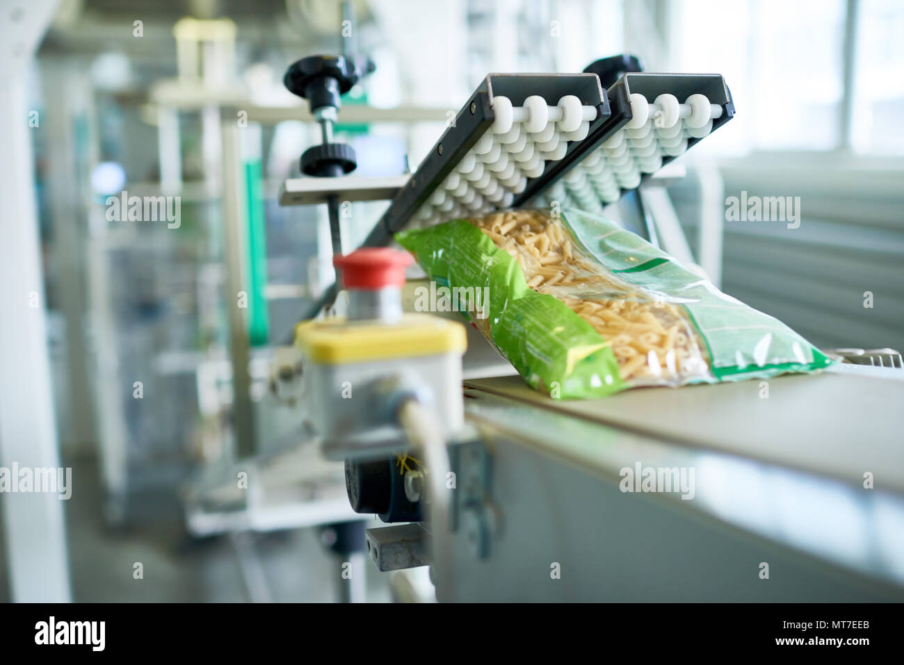 Packaging Line at Food Factory Stock Photo