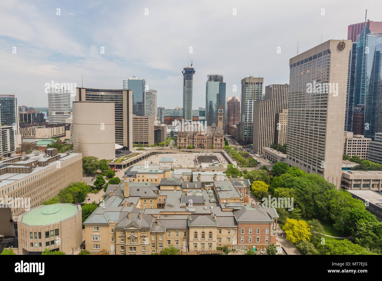 overhead view of toronto city hall from west side canada life building Stock Photo
