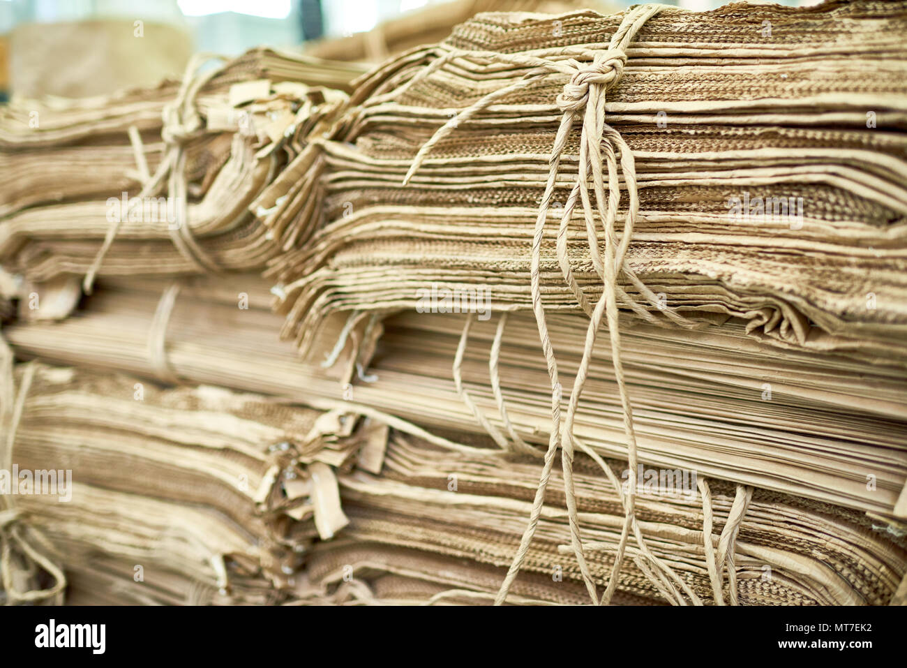 Cardboard Packed for Recycling Stock Photo Alamy