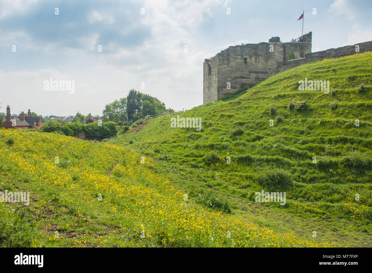 The ruins of Tutbury Castle in the village of Tutbury, Staffordshire, England on Monday 28th May 2018. Stock Photo