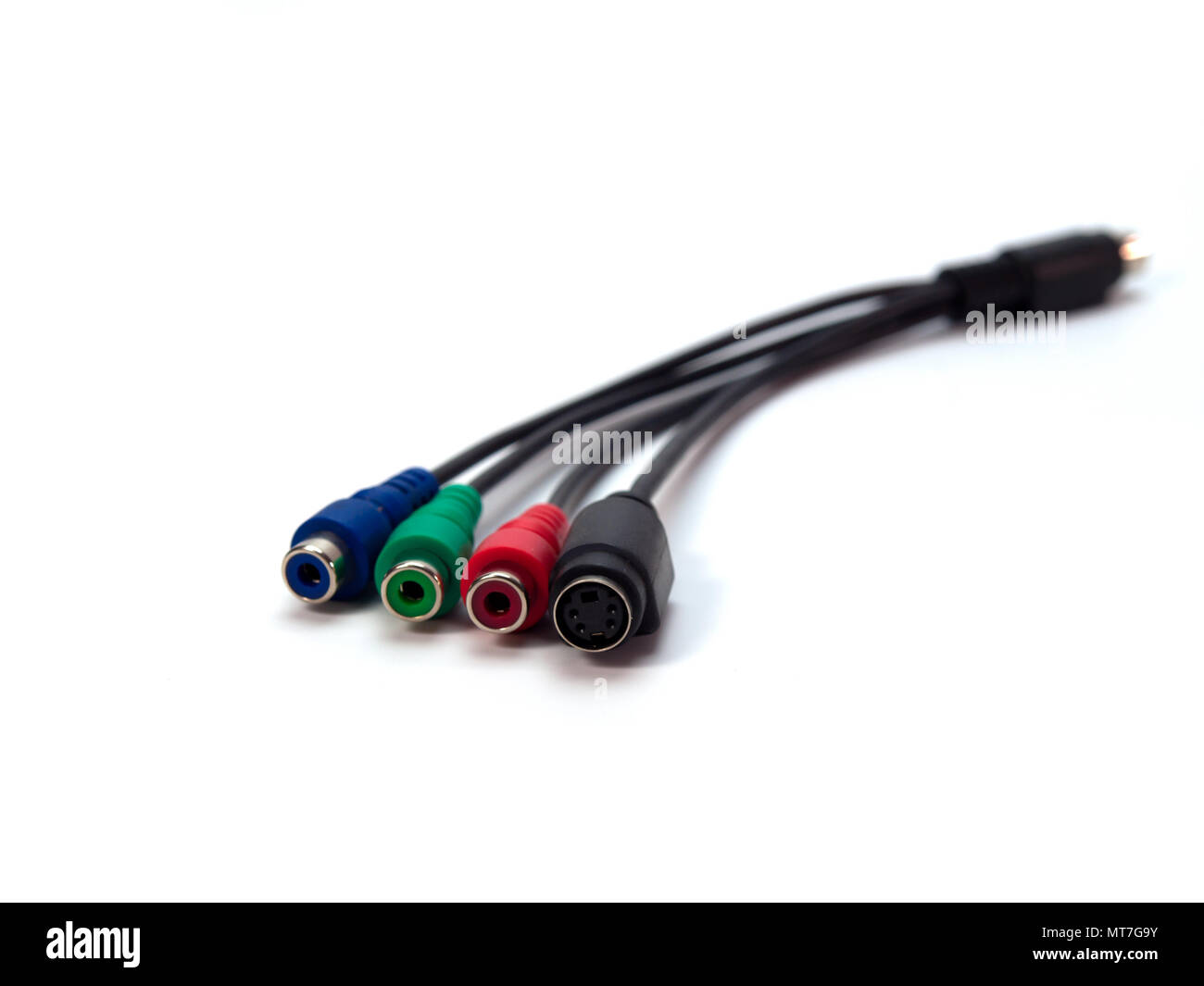 Audio Video Cable , Placed on a white background Stock Photo Alamy