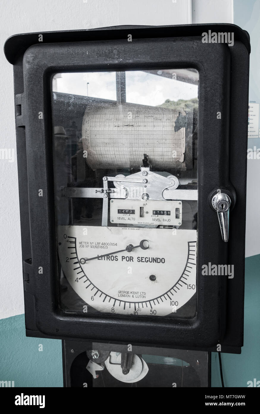 Vintage George Kent water meter in the Canary Islands, Spain Stock Photo