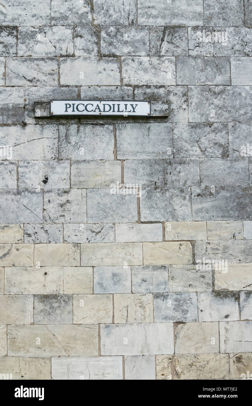 Street scene at Piccadilly wall in the city of York Stock Photo Alamy