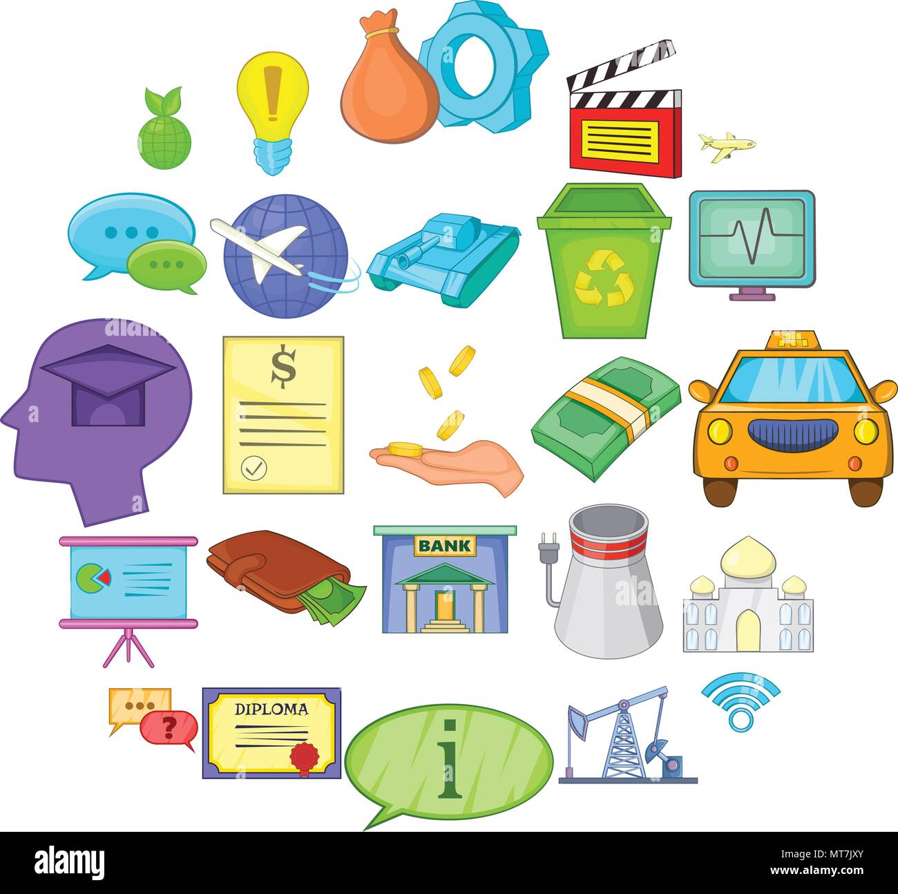 Remuneration icons set, isometric style Stock Vector