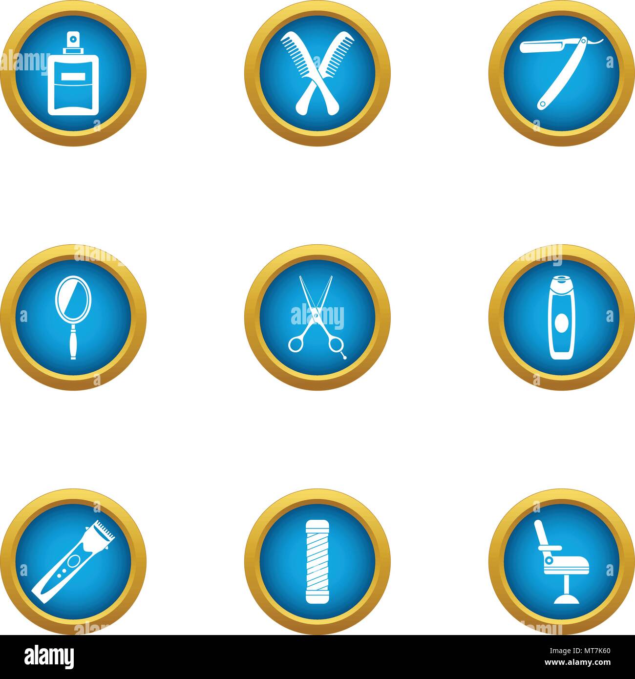 Mow icons set, flat style Stock Vector Image & Art - Alamy