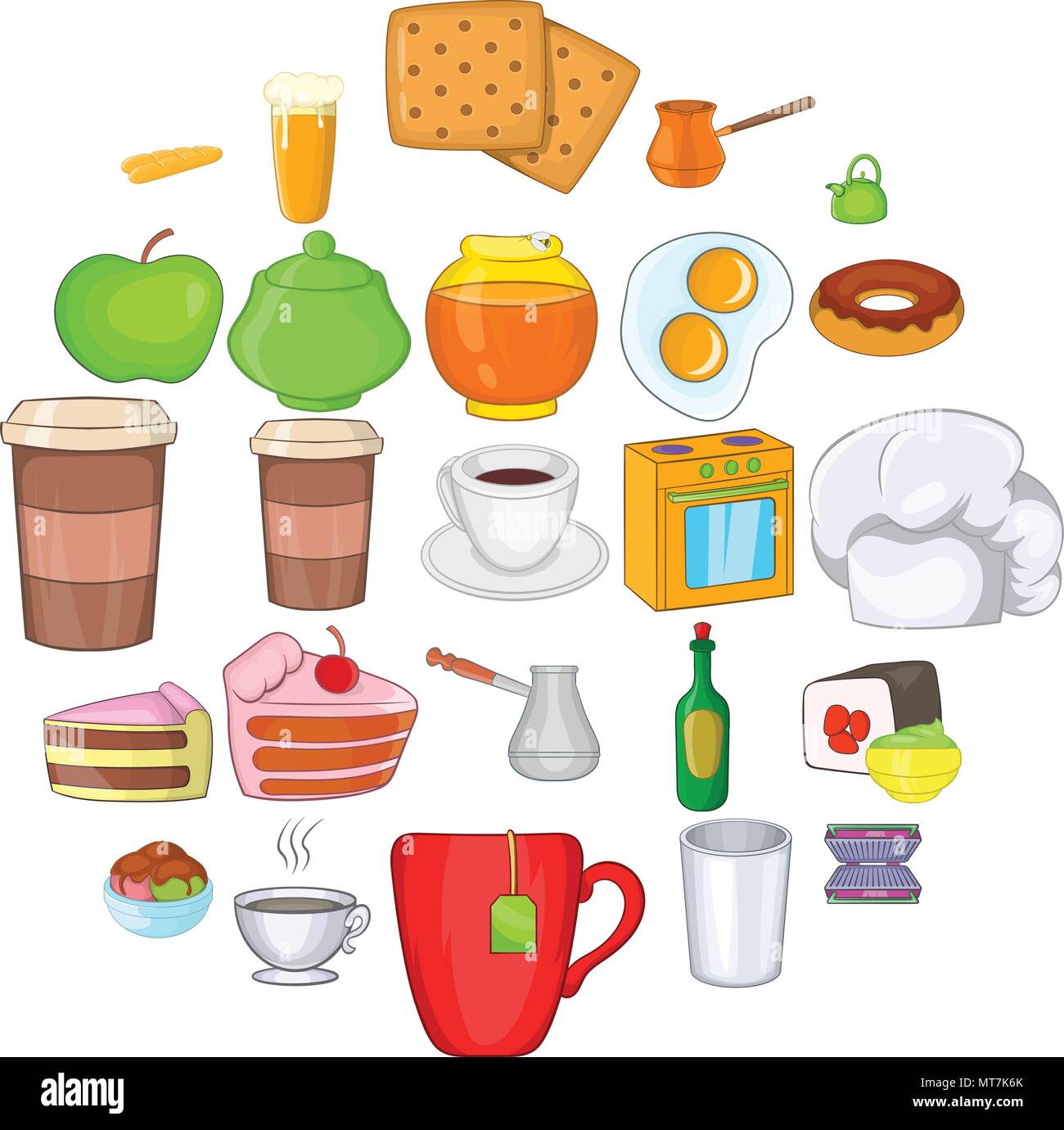 Eating icons set, cartoon style Stock Vector Image & Art - Alamy