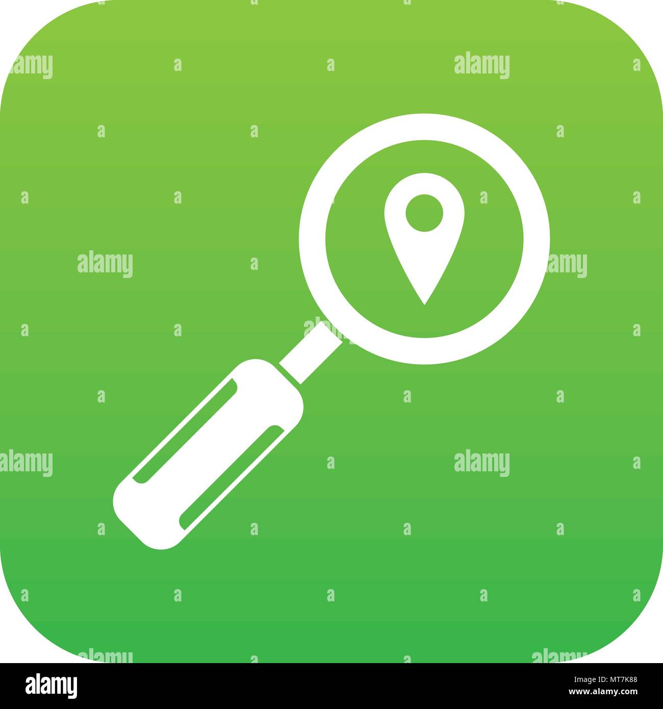 Magnifying glass and location icon digital green Stock Vector Image ...