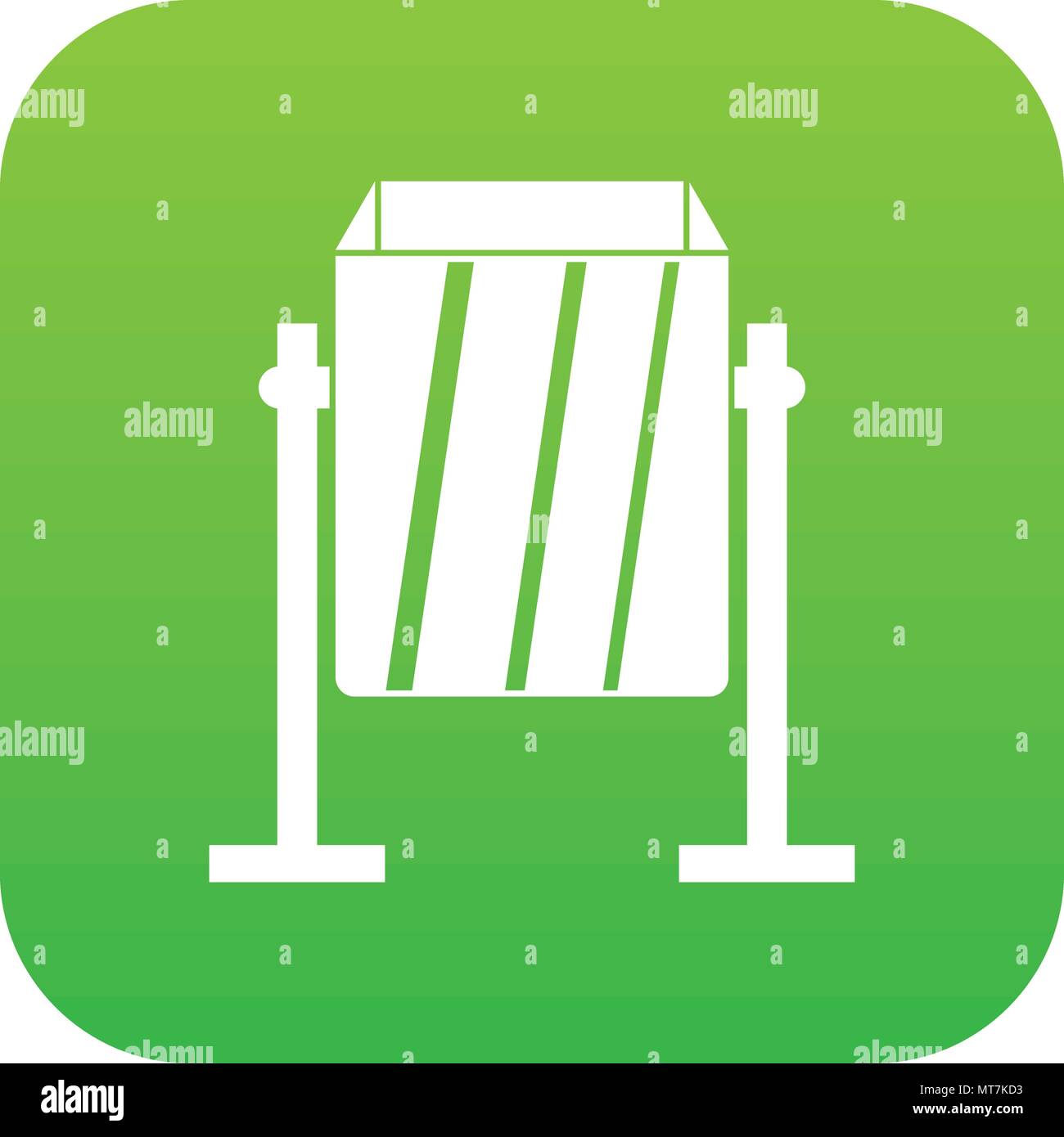 Metal dust bin icon digital green Stock Vector
