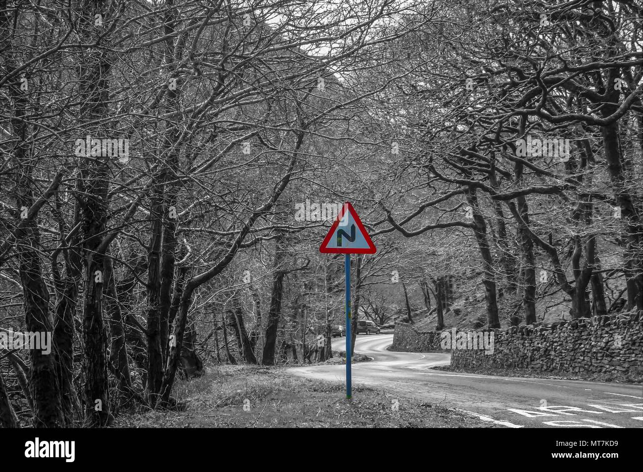 Sharp Bend Road Sign Stock Photos Sharp Bend Road Sign Stock