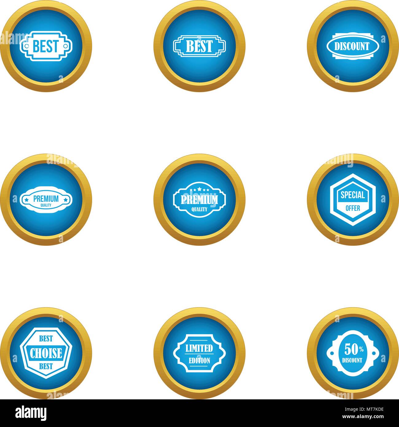 Sale label icons set, flat style Stock Vector Image & Art - Alamy