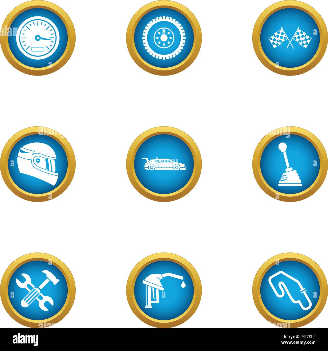 Fix the highway icons set, flat style Stock Vector Image & Art - Alamy