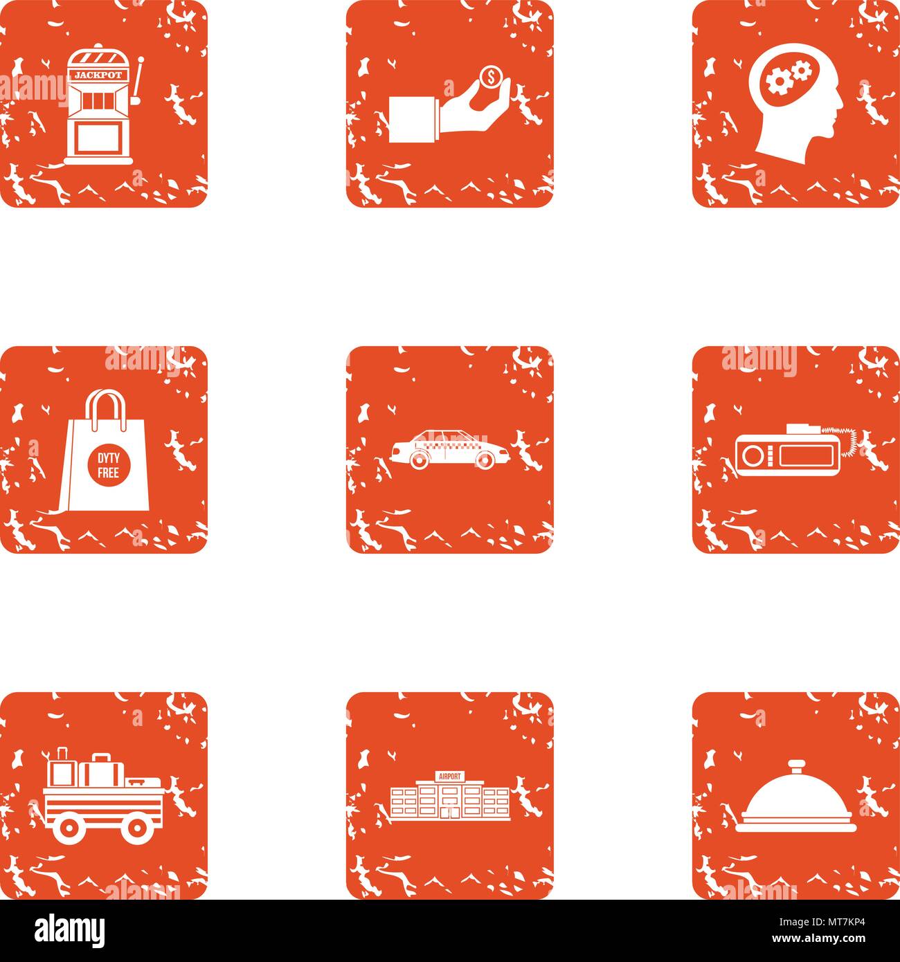 Basketful icons set, grunge style Stock Vector
