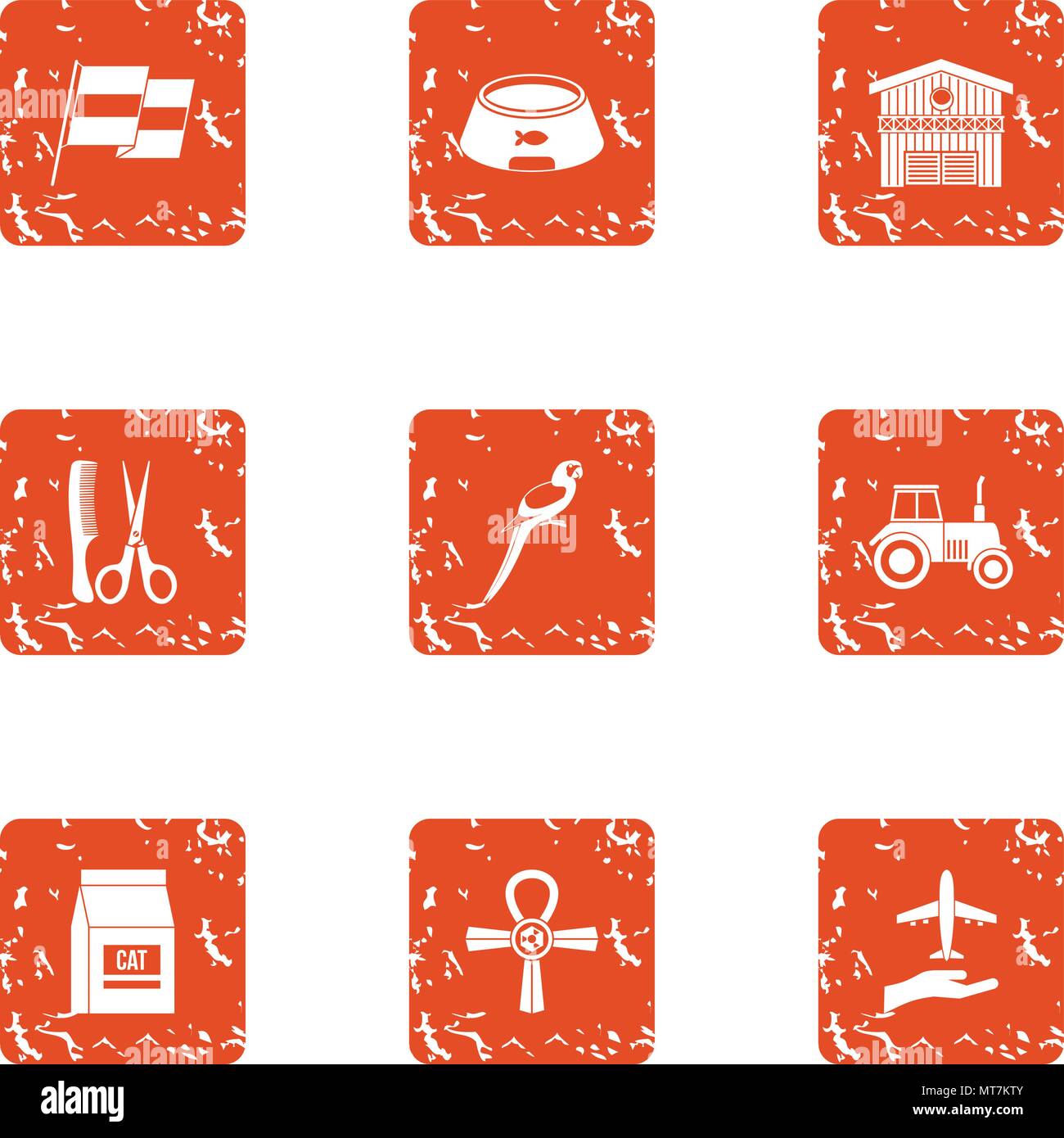 Upkeep icons set, grunge style Stock Vector Image & Art - Alamy