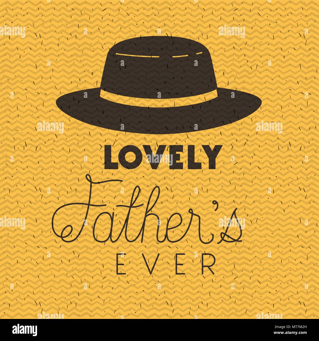 happy fathers day card with elegant hat Stock Vector Image & Art - Alamy
