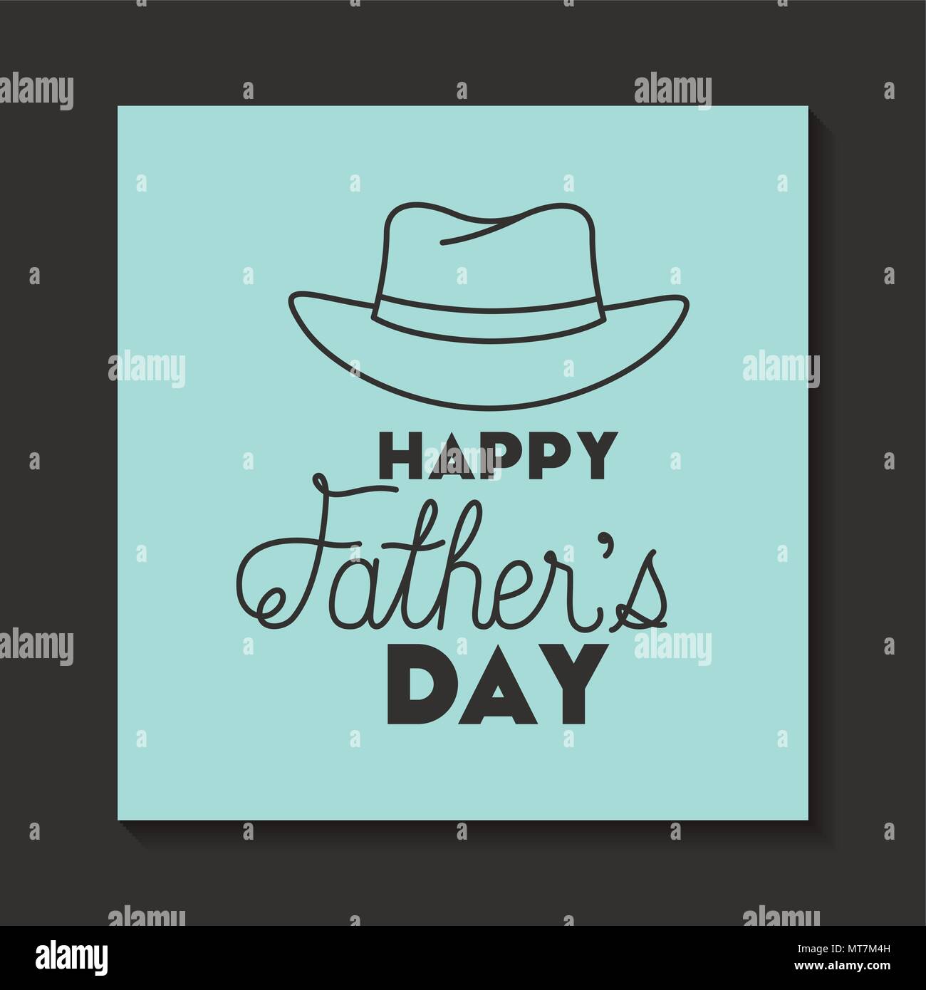 happy fathers day card with hat Stock Vector Image & Art - Alamy