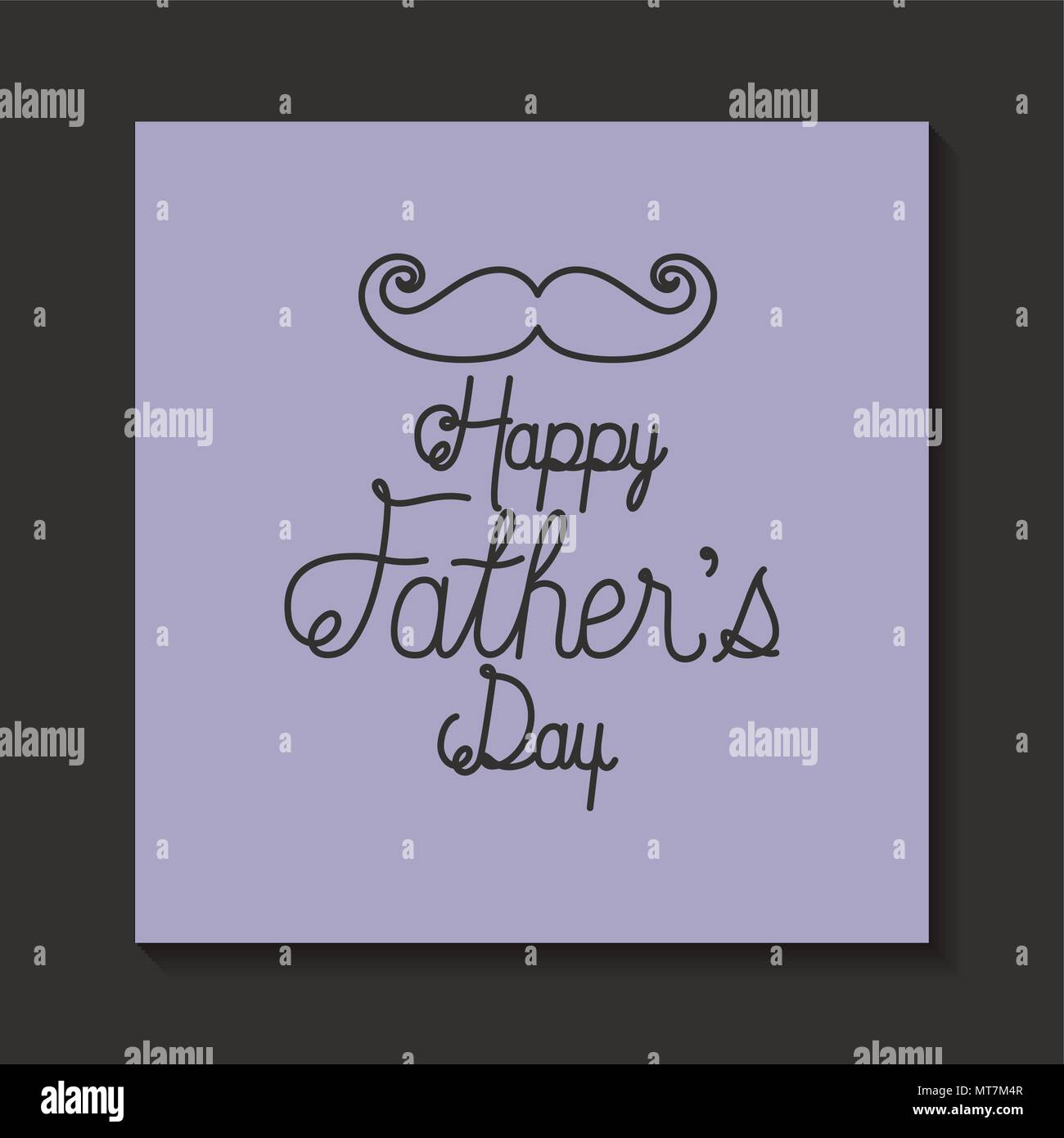 happy fathers day card with mustache Stock Vector Image & Art - Alamy