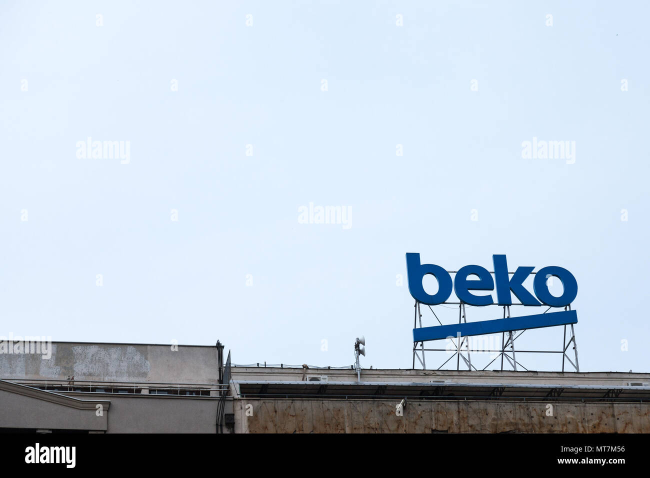 BELGRADE, SERBIA - MAY 21, 2018: Beko logo on their main office for Serbia.  Beko is a Turkish domestic appliance and consumer electronics Picture of  Stock Photo - Alamy