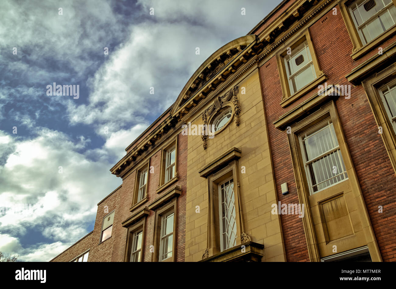 Traditional early twentieth century British municipal brick building (originally RRDC - Rotherham Rural District Council) with ornate architecture Stock Photo