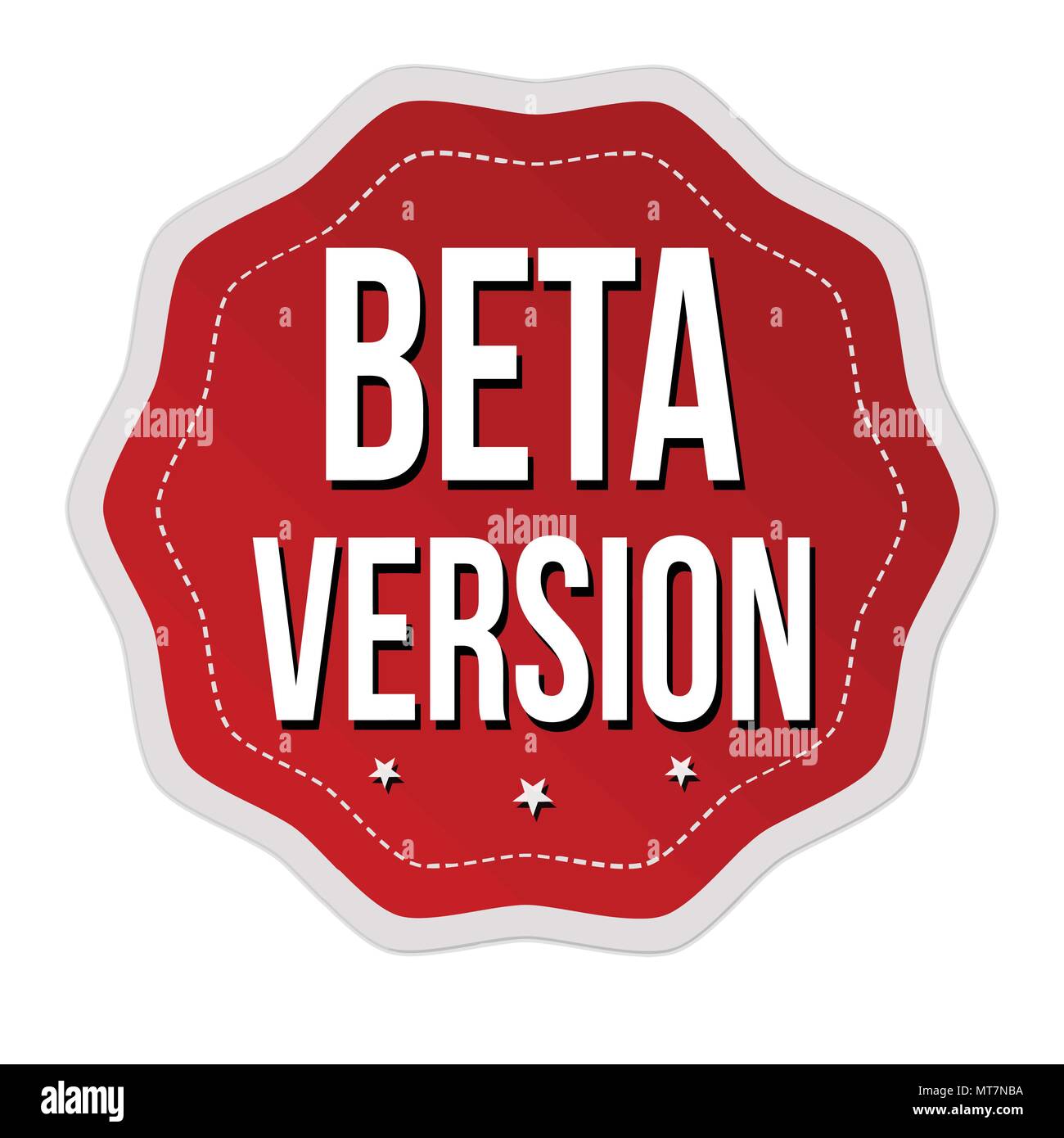 Beta version label or sticker on white background, vector illustration Stock Vector