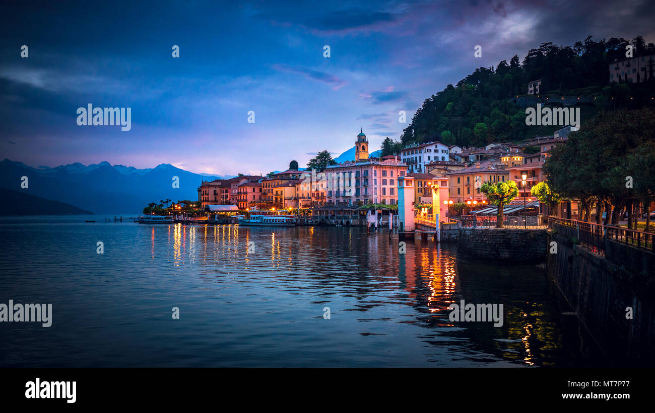 Twilight over Bellagio, Lake Como, Lombardy, Italy Stock Photo - Alamy