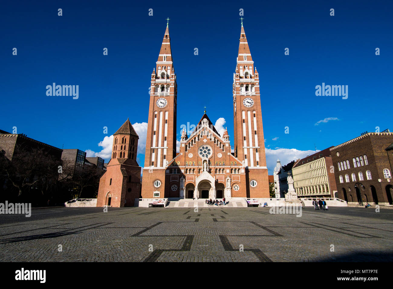 Szeged, Hungary - March 13, 2018: Votive Church and Cathedral of Our Lady of Hungary in Szeged Stock Photo
