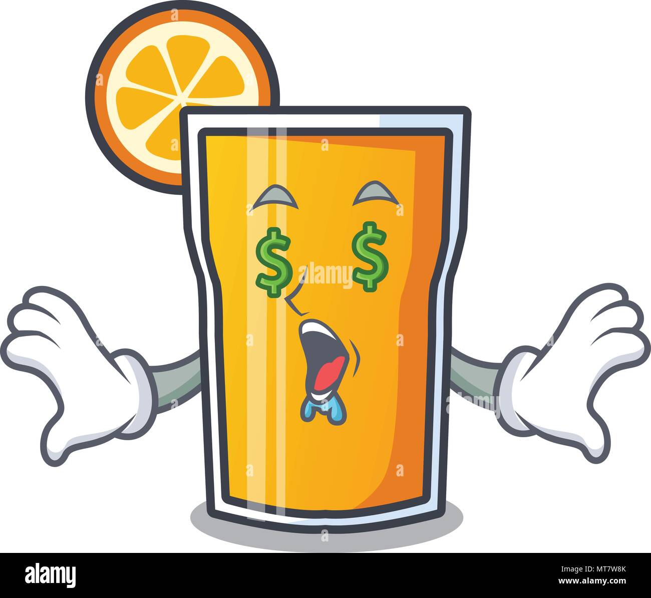 Money eye orange juice mascot cartoon Stock Vector Image & Art Alamy