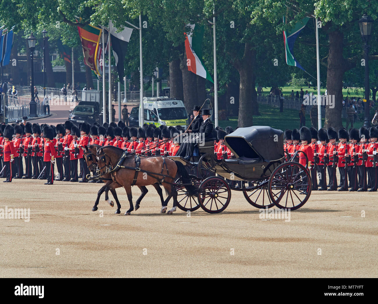 London the Major Generals Review in Horse Guards Parade a practice for Trooping the Colour the Queens Birthday Parade 2018 Stock Photo