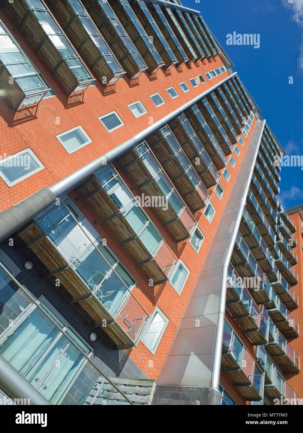 Modern Building Flats Apartments Leeds City Centre West Yorkshire UK Stock Photo