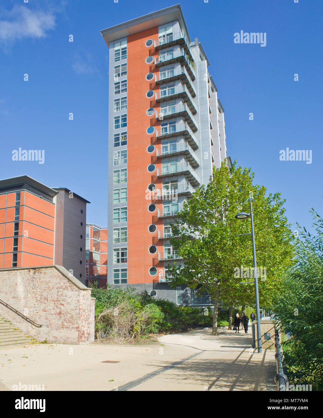 Modern Building Flats Apartments Leeds City Centre West Yorkshire UK Stock Photo