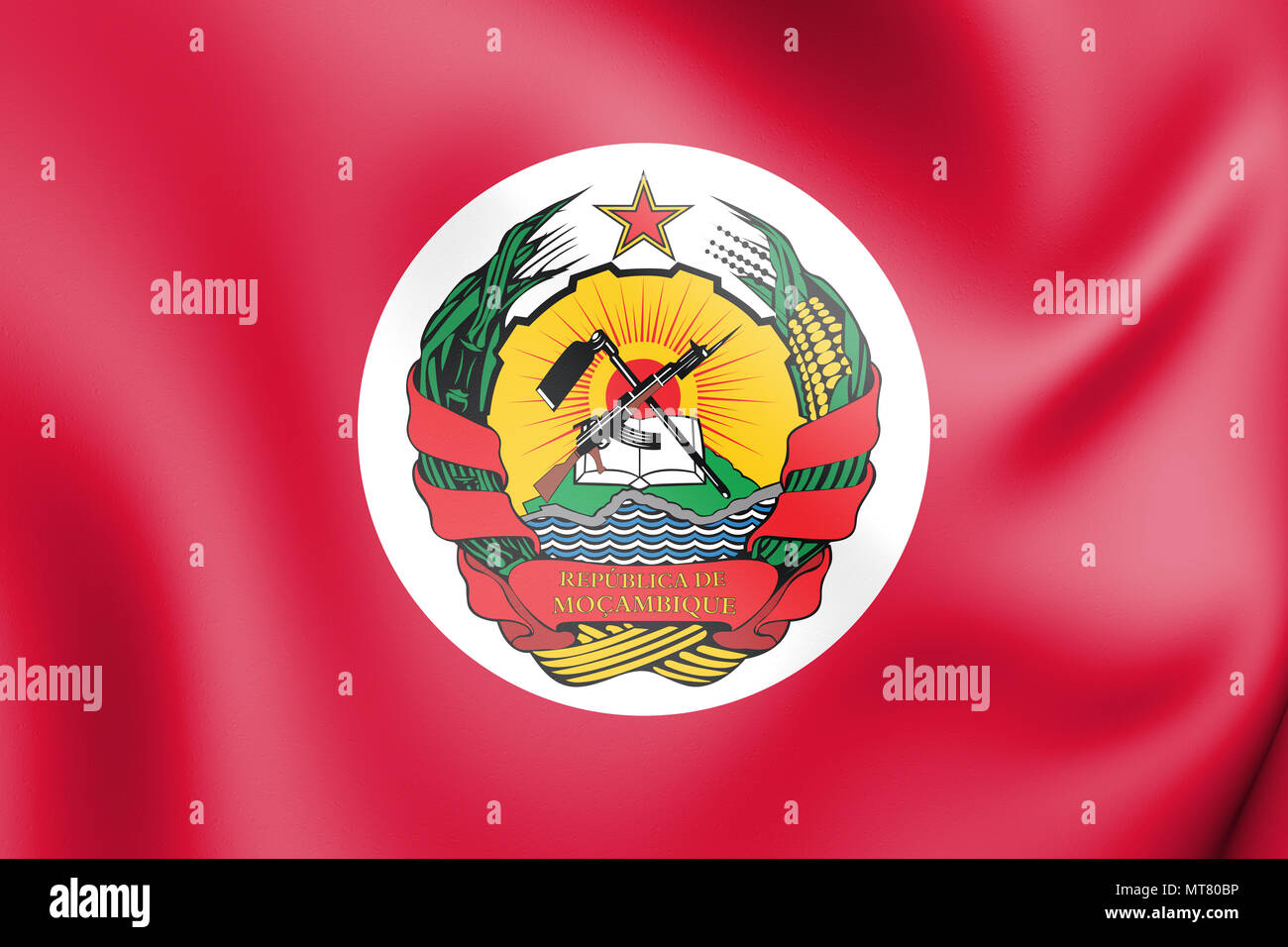 3D Presidential Standard of Mozambique. 3D Illustration. Stock Photo