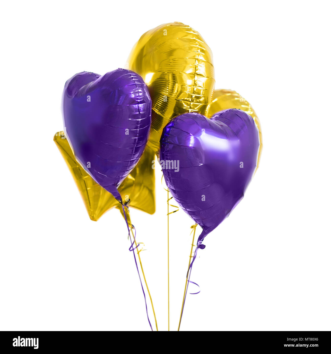 close up of helium balloons over white background Stock Photo - Alamy