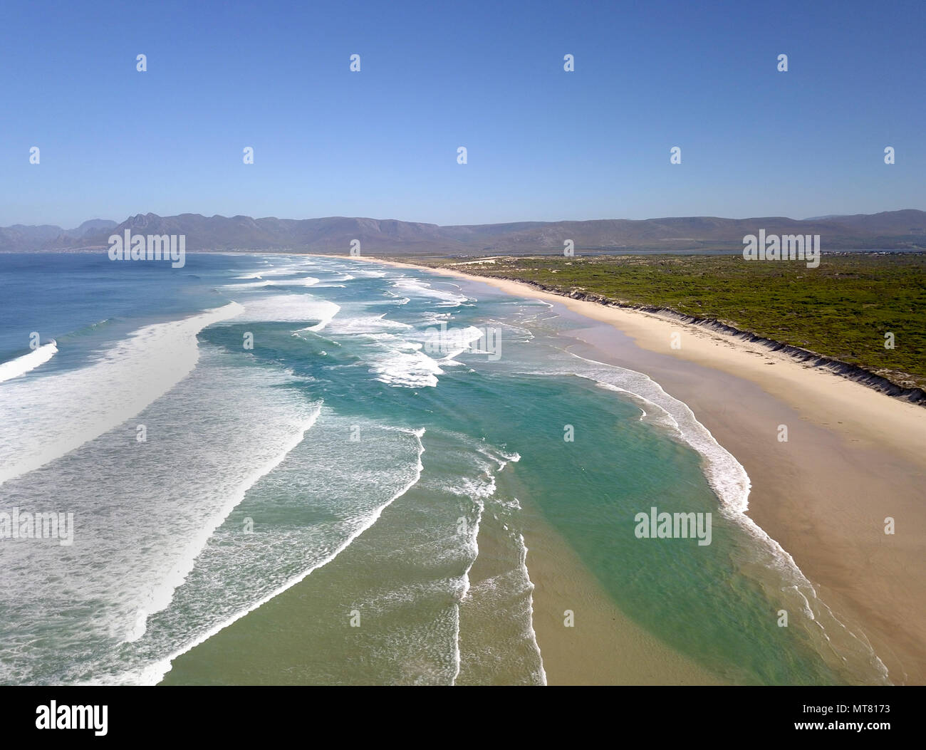Aerial view above a wild beach in South Africa Stock Photo - Alamy