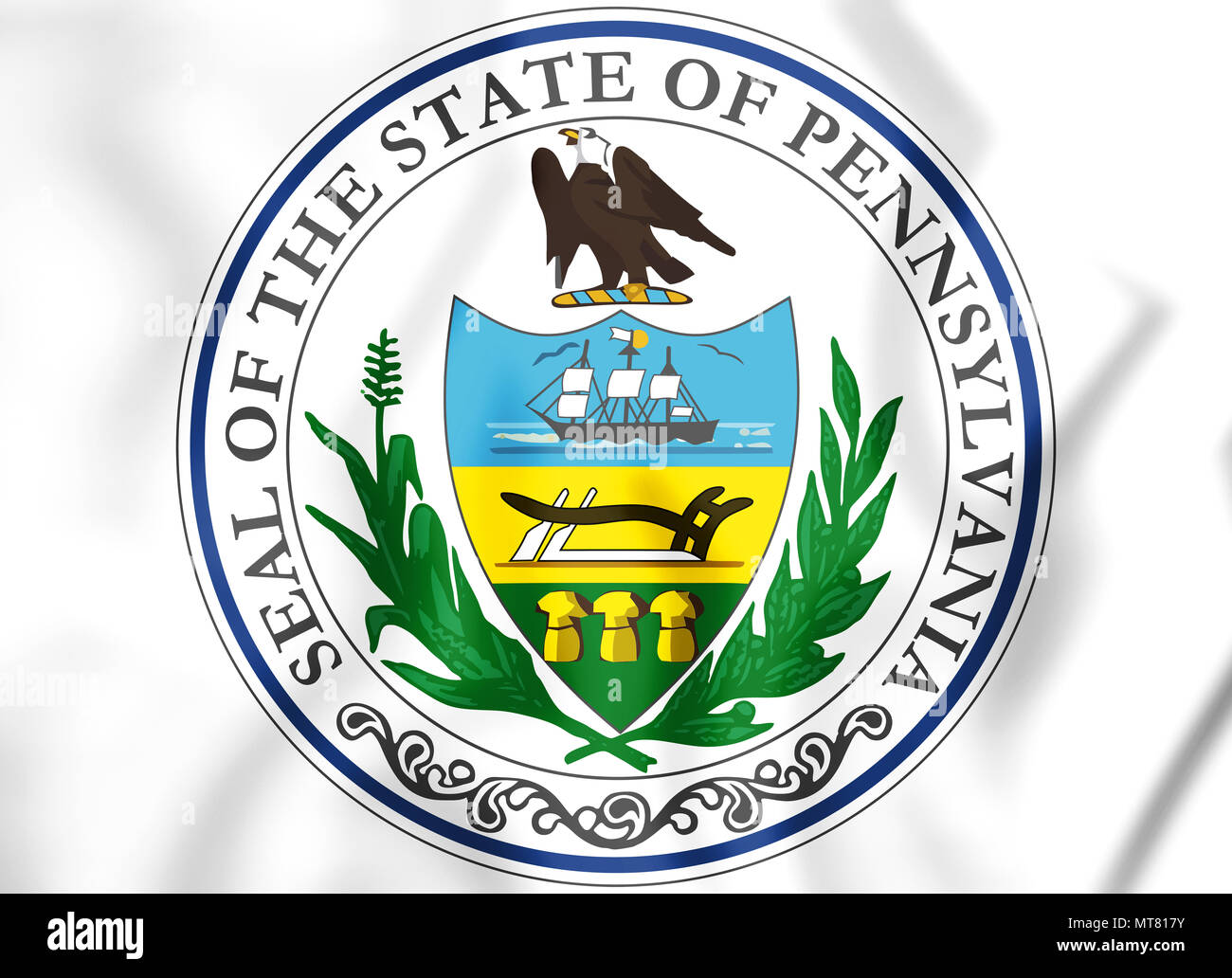3D State Seal of Pennsylvania, USA. 3D Illustration Stock Photo - Alamy