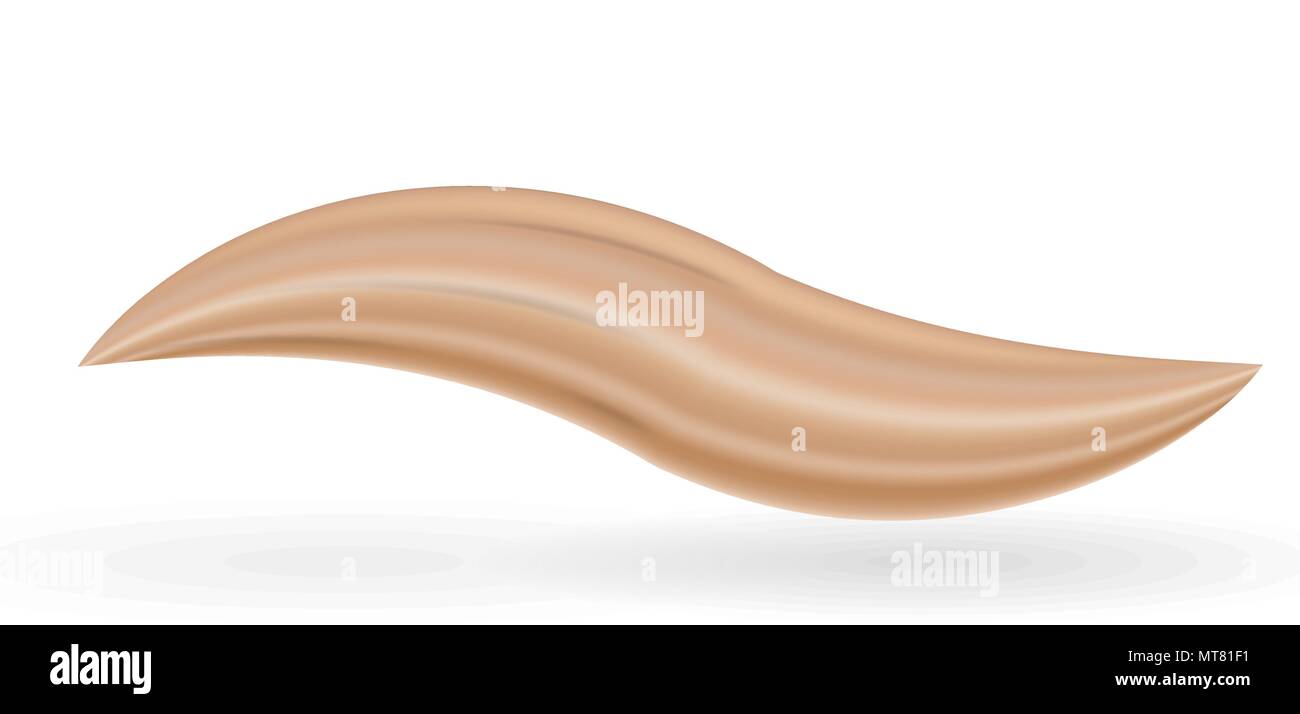 Naturalistic smear cream for makeup in the form of wave. Vector Illustration Stock Vector