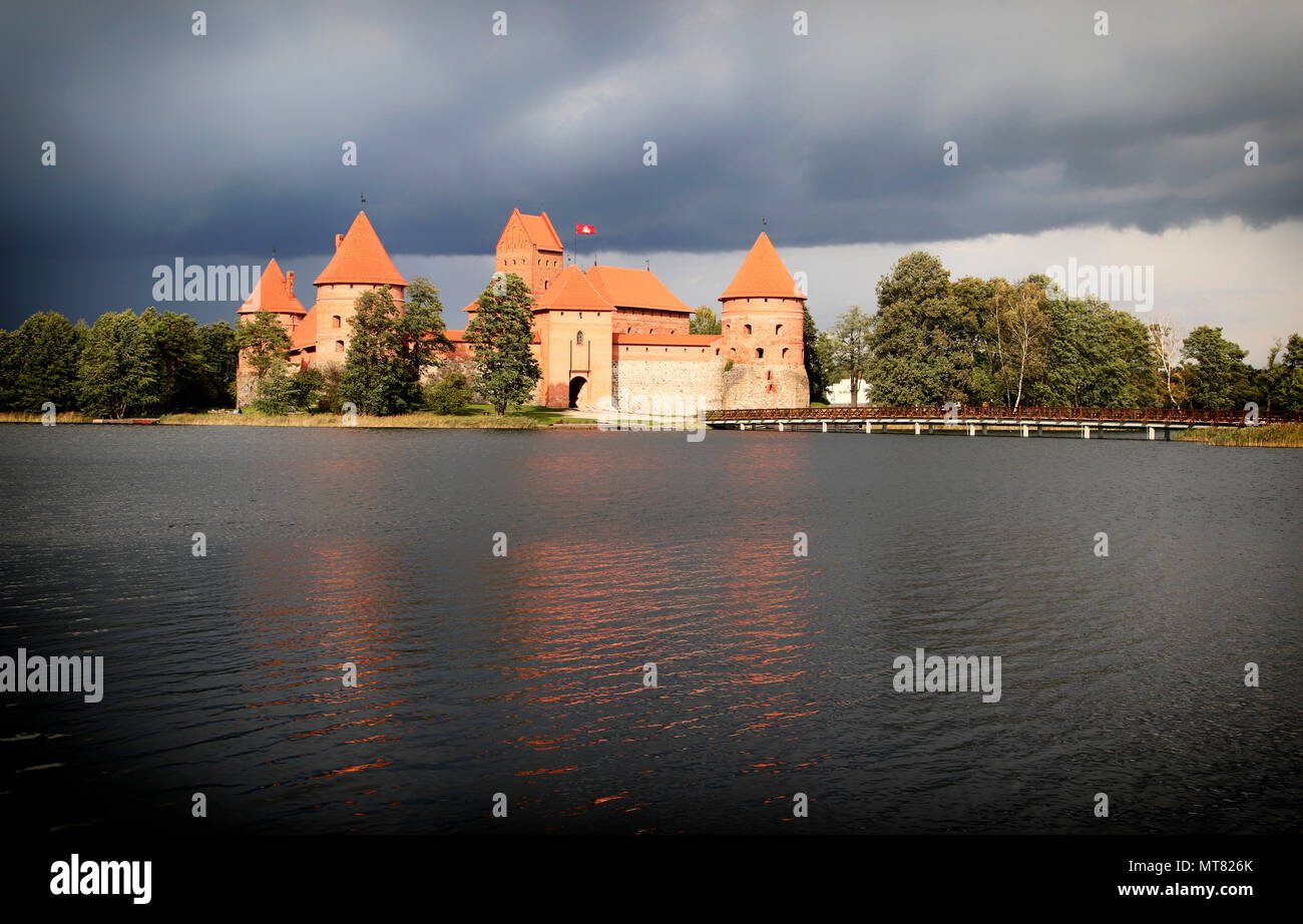 Trakai Castle, Lake Galve, Vilnius, Lithuania, Europe Stock Photo