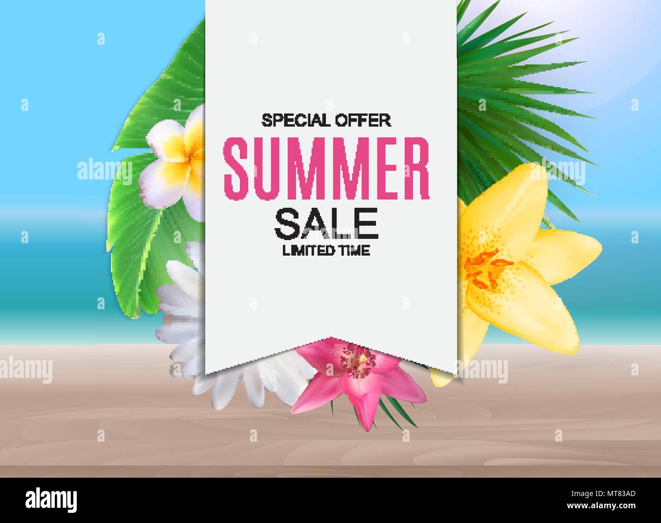 Summer Sale concept poster background. Vector Illustration Stock Vector ...