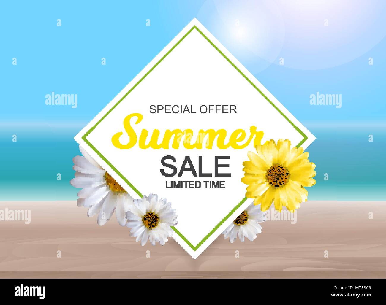 Summer Sale concept poster background. Vector Illustration Stock Vector ...